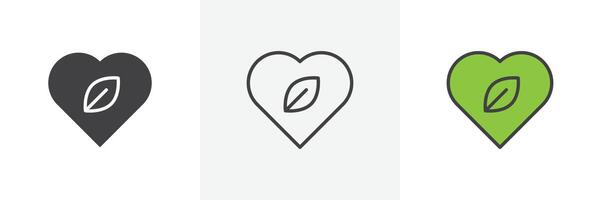 Natural love icon vector