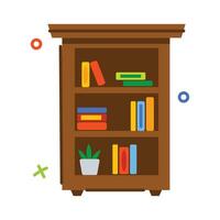 Trendy Library Bookcase vector