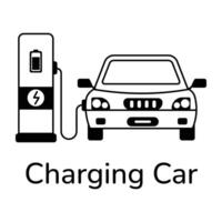 Trendy Charging Car vector