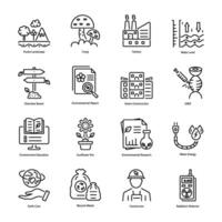 Collection of Linear Style Eco Technology Icons vector