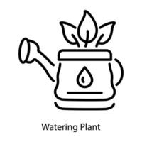 Trendy Watering Plant vector
