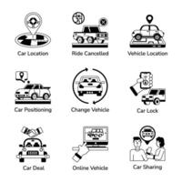 Bundle of Ride Services Glyph Icons vector