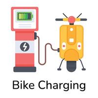 Trendy Bike Charging vector