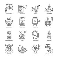 Trendy Linear Icons Depicting Sustainable Practices vector