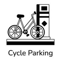 Trendy Cycle Parking vector