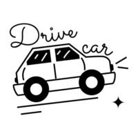 Trendy Car Drive vector