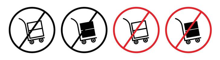 No hand truck sign vector