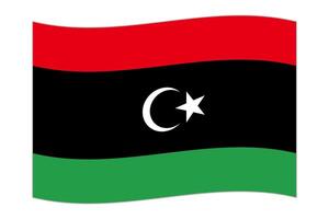 Waving flag of the country Libya. Vector illustration.