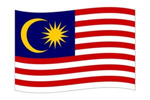 ondeando la bandera del país de Malasia. ilustración vectorial vector