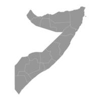 Somalia map with administrative divisions. Vector illustration.