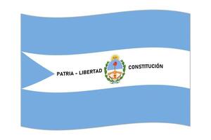 Waving flag of Corrientes, administrative division of Argentina. Vector illustration.