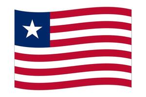 ondeando la bandera del país liberia. ilustración vectorial vector