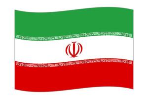 Waving flag of the country Iran. Vector illustration.