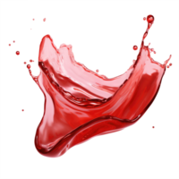 AI generated Red Liquid Paint Splash on Transparent Background png