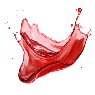 Red paint splash isolated on a transparent background