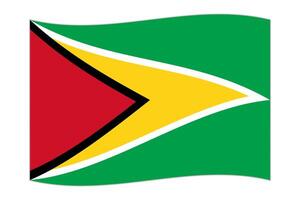 Waving flag of the country Guyana. Vector illustration.