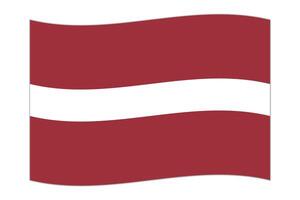 Waving flag of the country Latvia. Vector illustration.