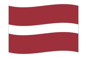 Waving flag of the country Latvia. Vector illustration.