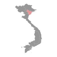 Red River Delta region map, administrative division of Vietnam. Vector illustration.