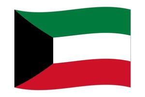 Waving flag of the country Kuwait. Vector illustration.