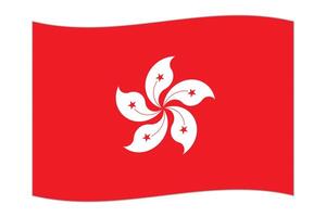 Waving flag of the country Hong Kong. Vector illustration.