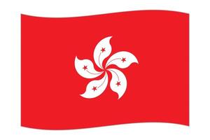 Waving flag of the country Hong Kong. Vector illustration.