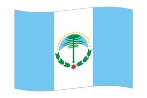 Waving flag of Neuquen, administrative division of Argentina. Vector illustration.