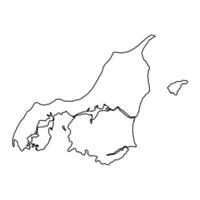 North Jutland Region map, administrative division of Denmark. Vector illustration.
