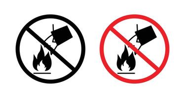 Do not extinguish with water sign vector