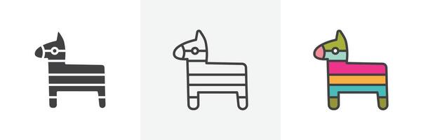 Donkey pinata icon vector