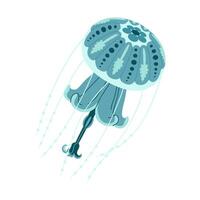 Cartoon jellyfish flat style. Medusa vector illustration. Modern flat illustration Jellyfish isolated on white background. Vector illustration