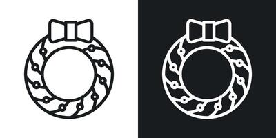 Christmas wreath icon vector