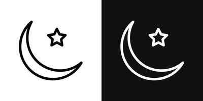 Islam star and crescent icon vector
