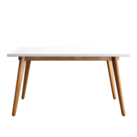 ai gegenereerd houten tafel met wit kleding Aan transparant achtergrond png