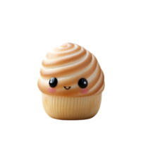 AI generated Cupcake with face on transparent background png file