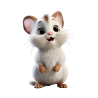 AI generated 3D rendering of a cute little mouse on transparent background png