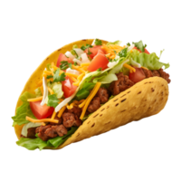 ai gerado tacos com carne e legumes em transparente fundo png