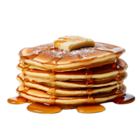 AI generated Stack of pancakes with maple syrup on transparent background png