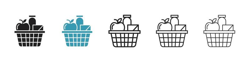 Grocery shopping icon vector