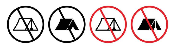 No camping  sign vector