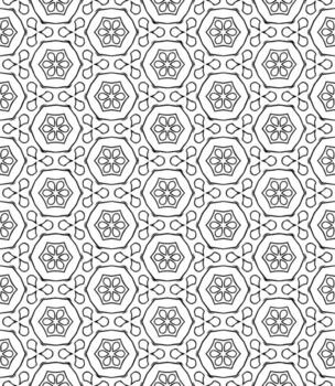 patrón abstracto sin costuras en blanco y negro. fondo y telón de fondo. diseño ornamental en escala de grises. vector