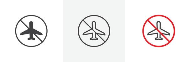 No plane sign vector