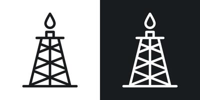 Shale gas rig icon vector