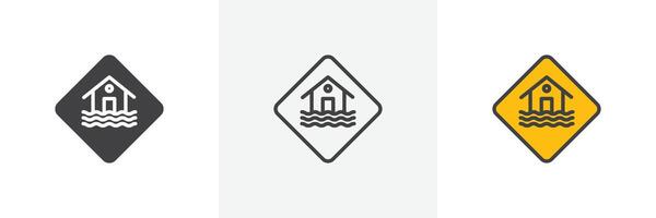 Flood disaster sign vector