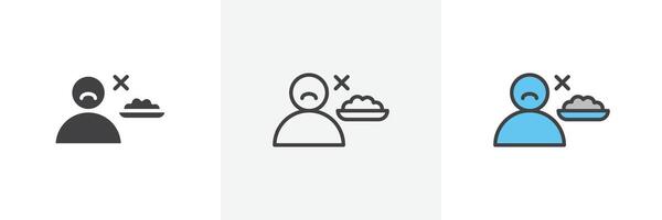Lack of appetite icon vector