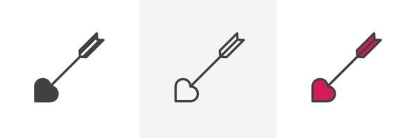 icono de flecha de amor vector
