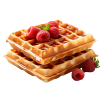 AI generated Stack of belgian waffles on transparent background png