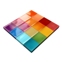 AI generated multicolored cubes on png background