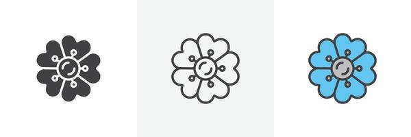 Wild rose icon vector