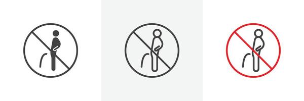Ban piss sign vector